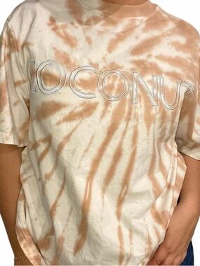 Coconuts by Matisse Tie-Dye Short Sleeve Tee in Cream & Tan